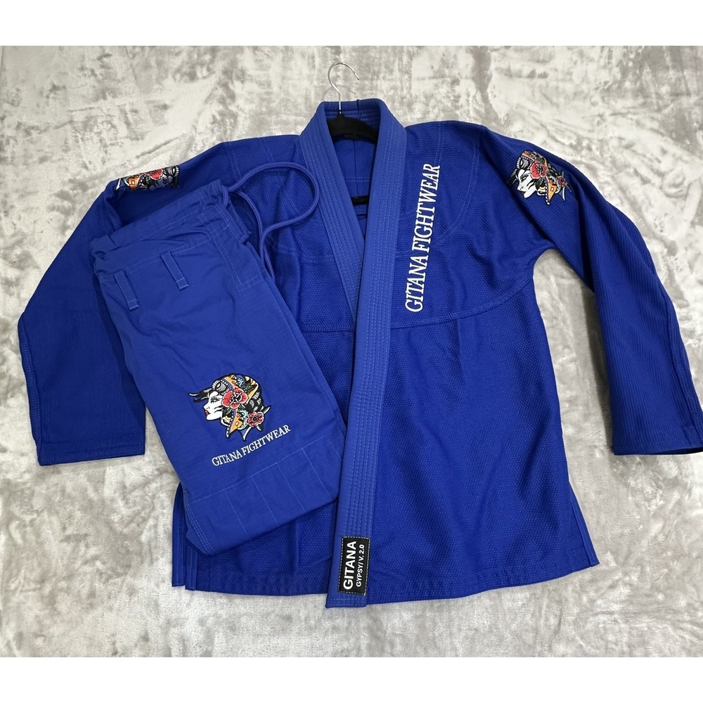 Bjj Jiu Jitsu Gi‎ Kimono By Gitana Fightwear Blue Size A0 Version 2.0 Rip Stop